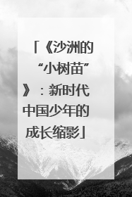 《沙洲的“小树苗”》：新时代中国少年的成长缩影