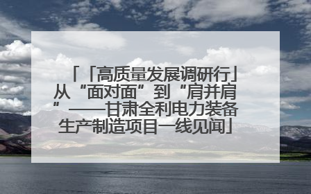 「高质量发展调研行」从“面对面”到“肩并肩”——甘肃全利电力装备生产制造项目一线见闻