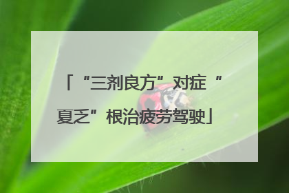 “三剂良方”对症“夏乏”根治疲劳驾驶