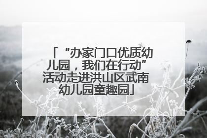 “办家门口优质幼儿园，我们在行动”活动走进洪山区武南幼儿园童趣园