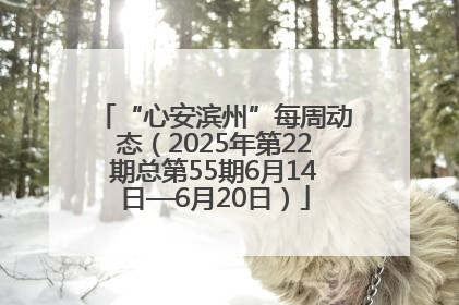 “心安滨州”每周动态（2025年第22期总第55期6月14日—6月20日）