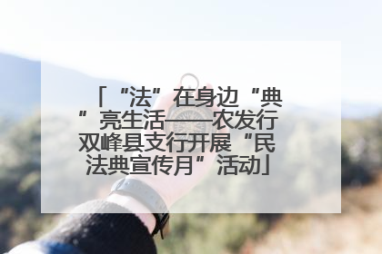 “法”在身边“典”亮生活——农发行双峰县支行开展“民法典宣传月”活动