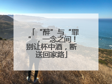 “醉”与“罪”，一念之间！别让杯中酒，断送回家路