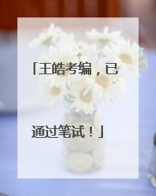 王皓考编，已通过笔试！