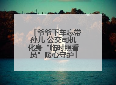 爷爷下车忘带孙儿 公交司机化身“临时照看员”暖心守护