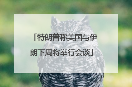 特朗普称美国与伊朗下周将举行会谈