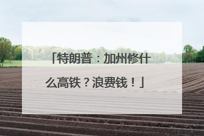 特朗普：加州修什么高铁？浪费钱！