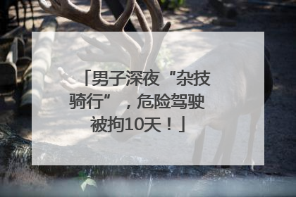 男子深夜“杂技骑行”，危险驾驶被拘10天！