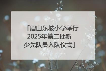 眉山东坡小学举行2025年第二批新少先队员入队仪式