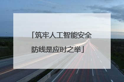 筑牢人工智能安全防线是应时之举