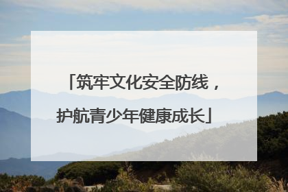 筑牢文化安全防线，护航青少年健康成长