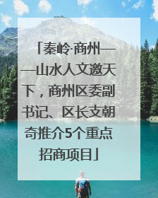 秦岭·商州——山水人文邀天下，商州区委副书记、区长支朝奇推介5个重点招商项目