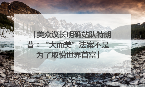 美众议长明确站队特朗普：“大而美”法案不是为了取悦世界首富