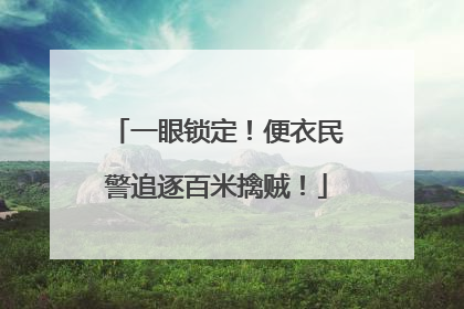 一眼锁定！便衣民警追逐百米擒贼！