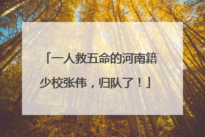 一人救五命的河南籍少校张伟，归队了！