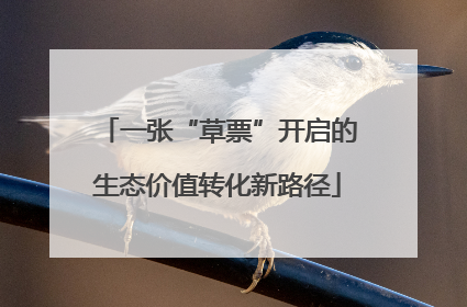一张“草票”开启的生态价值转化新路径
