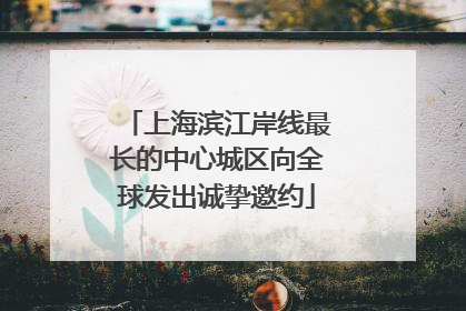 上海滨江岸线最长的中心城区向全球发出诚挚邀约