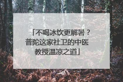 不喝冰饮更解暑？普陀这家社卫的中医教授温凉之道