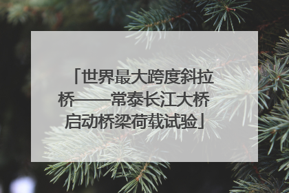 世界最大跨度斜拉桥——常泰长江大桥启动桥梁荷载试验