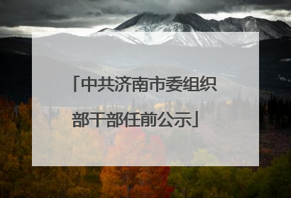 中共济南市委组织部干部任前公示