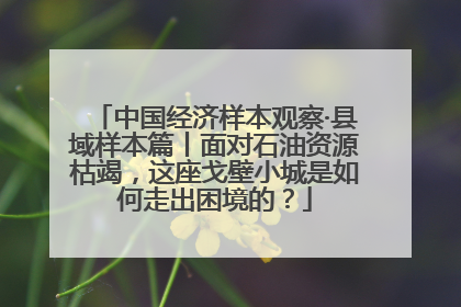 中国经济样本观察·县域样本篇丨面对石油资源枯竭，这座戈壁小城是如何走出困境的？