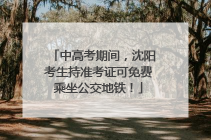 中高考期间，沈阳考生持准考证可免费乘坐公交地铁！