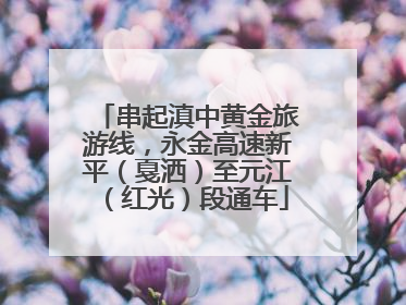 串起滇中黄金旅游线，永金高速新平（戛洒）至元江（红光）段通车