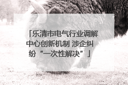 乐清市电气行业调解中心创新机制 涉企纠纷“一次性解决”