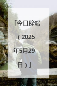 今日辟谣（2025年5月29日）
