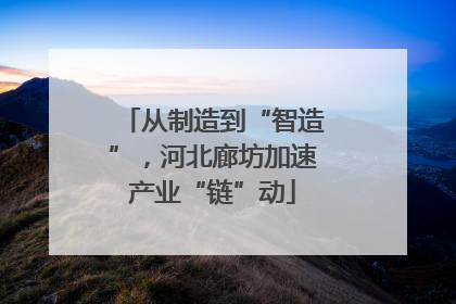 从制造到“智造”，河北廊坊加速产业“链”动