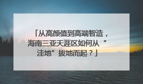 从高颜值到高端智造，海南三亚天涯区如何从“洼地”拔地而起？