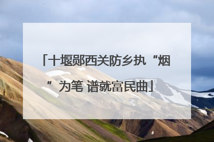 十堰郧西关防乡执“烟”为笔 谱就富民曲