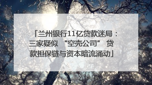 兰州银行11亿贷款迷局：三家疑似 “空壳公司” 贷款担保链与资本暗流涌动
