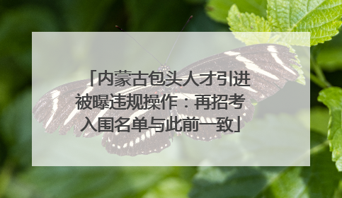 内蒙古包头人才引进被曝违规操作：再招考入围名单与此前一致
