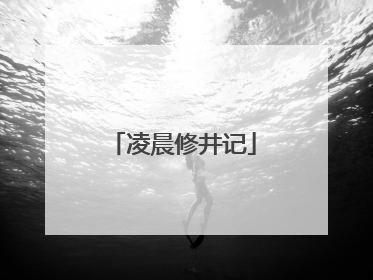 凌晨修井记