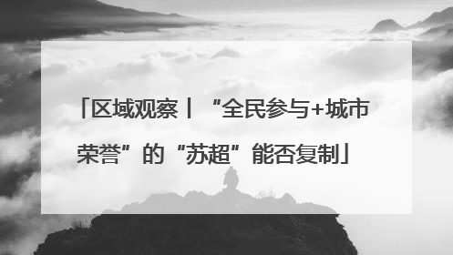 区域观察丨“全民参与+城市荣誉”的“苏超”能否复制