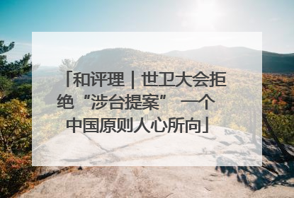 和评理｜世卫大会拒绝“涉台提案” 一个中国原则人心所向