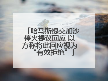 哈马斯提交加沙停火提议回应 以方称将此回应视为“有效拒绝”