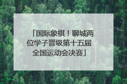 国际象棋！聊城两位学子晋级第十五届全国运动会决赛