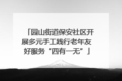 园山街道保安社区开展多元手工践行老年友好服务“四有一无”
