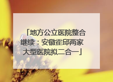 地方公立医院整合继续：安徽霍邱两家大型医院拟二合一
