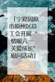 宁夏固原市原州区总工会开展“情暖六一 关爱成长”慰问活动