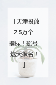 天津投放2.5万个指标！摇号这天报名！