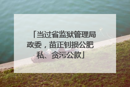 当过省监狱管理局政委，苗正钊损公肥私、贪污公款