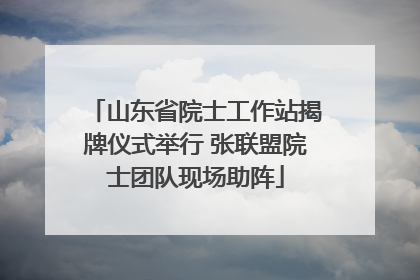 山东省院士工作站揭牌仪式举行 张联盟院士团队现场助阵