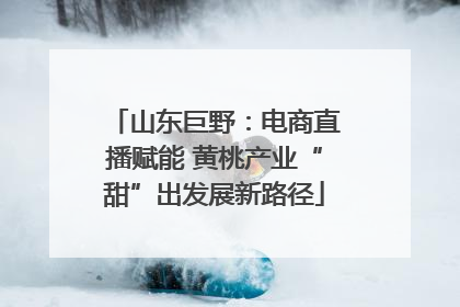 山东巨野：电商直播赋能 黄桃产业“甜”出发展新路径