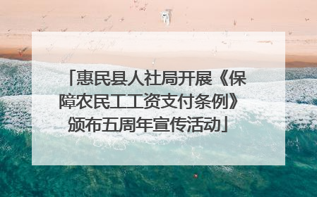 惠民县人社局开展《保障农民工工资支付条例》颁布五周年宣传活动