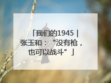我们的1945｜张玉和：“没有枪，也可以战斗”