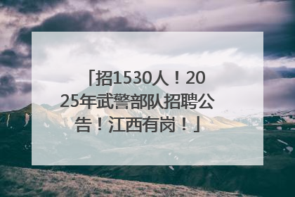 招1530人！2025年武警部队招聘公告！江西有岗！
