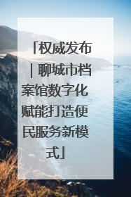 权威发布｜聊城市档案馆数字化赋能打造便民服务新模式